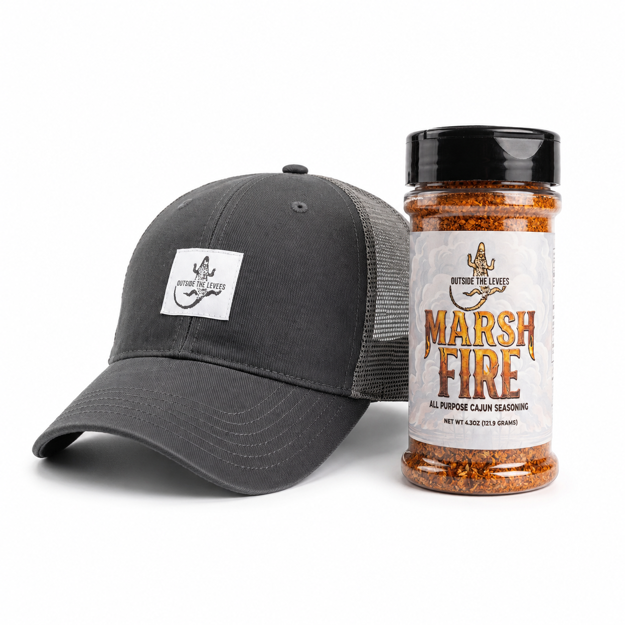 Outside The Levees Low Profile Cap X Marsh Fire Seasoning Combo Package