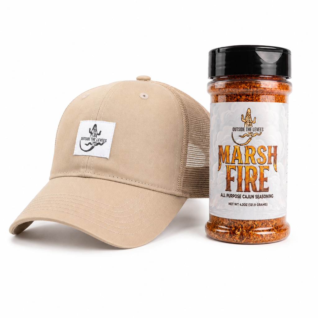Outside The Levees Low Profile Cap X Marsh Fire Seasoning Combo Package